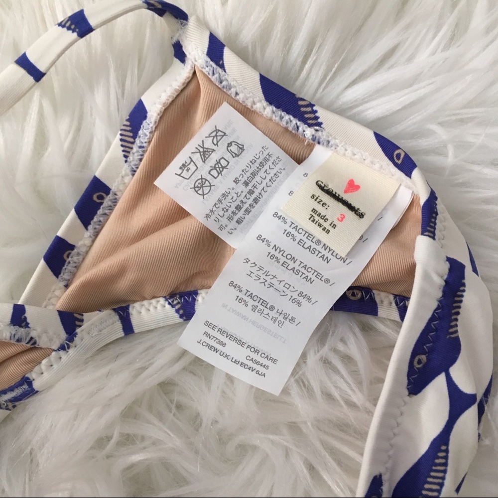 NWOT J Crew Girls' Blue Minnow Bikini Top 3 - Picture 4 of 6
